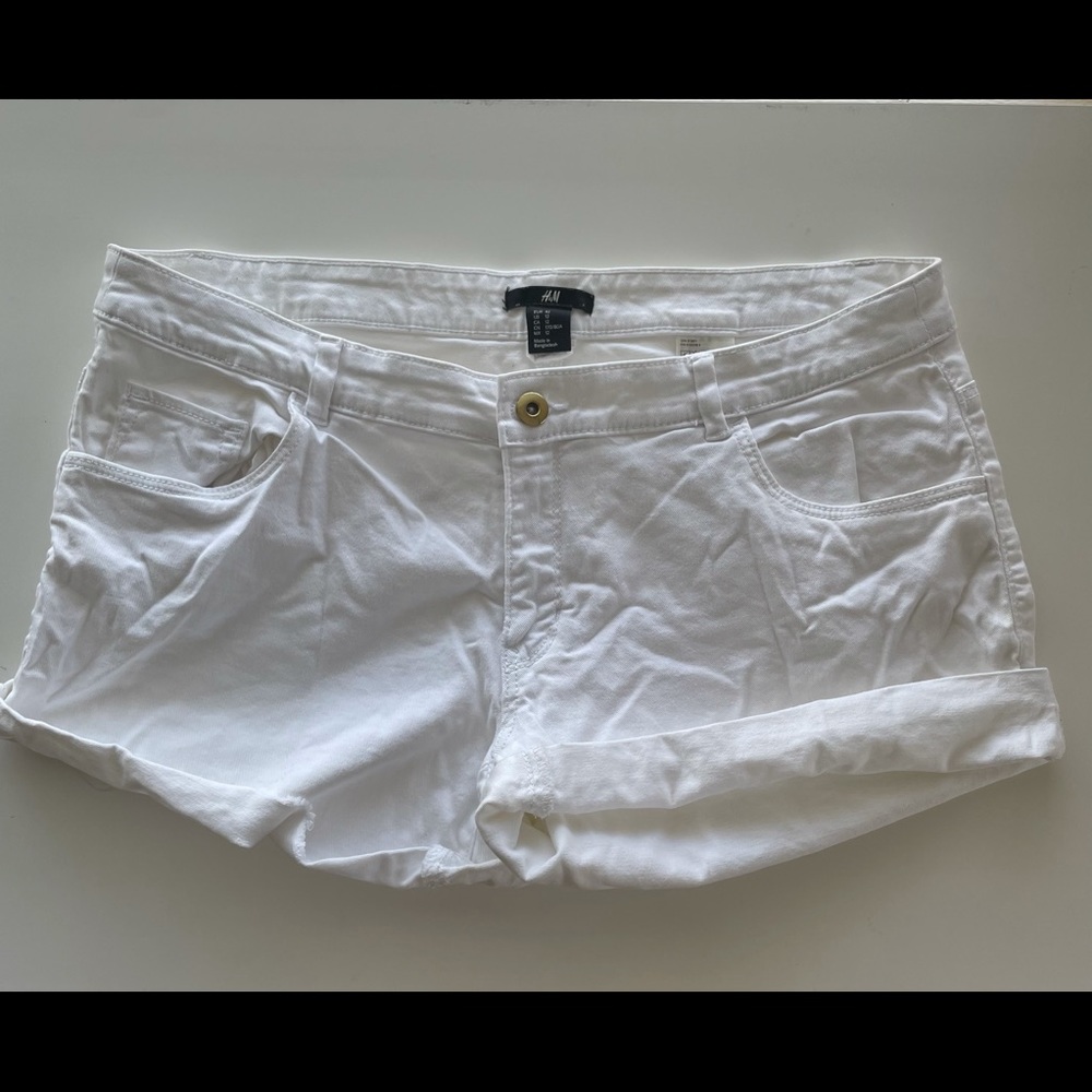 White jean shorts